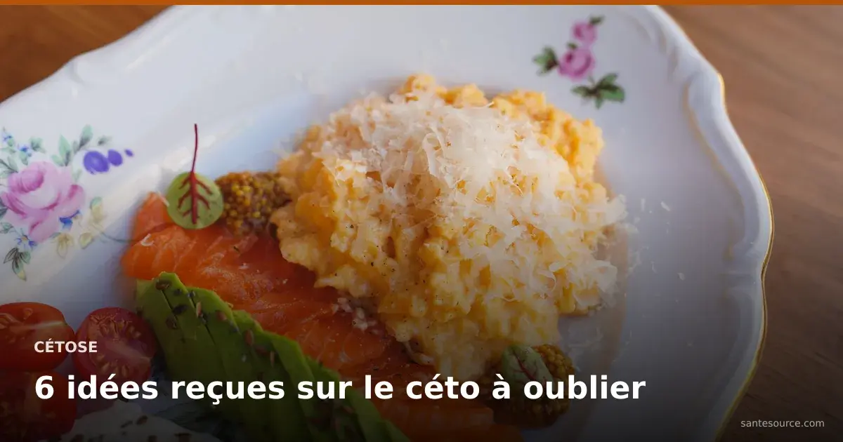 Assiette cétogène de saumon fumé, œufs brouillés et avocat, illustrant la cétose et les idées reçues sur le céto