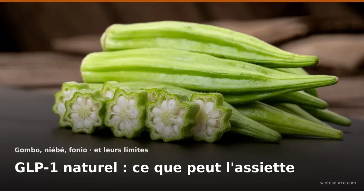 Gousses de gombo frais entières et tranchées, fibre visqueuse qui soutient le GLP-1 naturel et la satiété